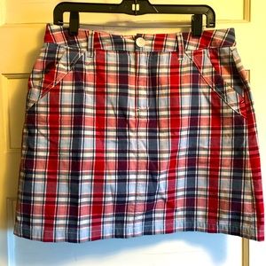 Croft & Barrow Plaid Stretch Skort 10